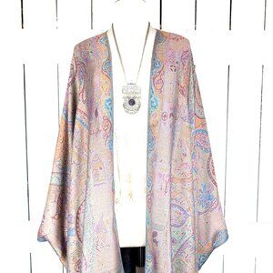 Bohemian paisley pashmina kimono cover up